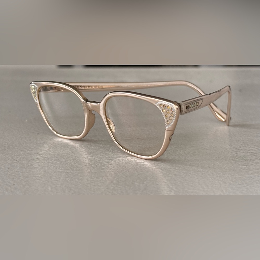 Vintage Artcraft Cat-Eye Eyeglasses | Aluminum | Rhinestone Detail | UNWORN